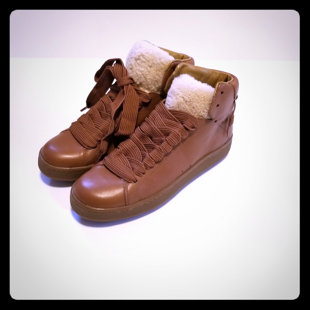 Coach Leather & Shearling Shoes Men's 7.5 Womens 9